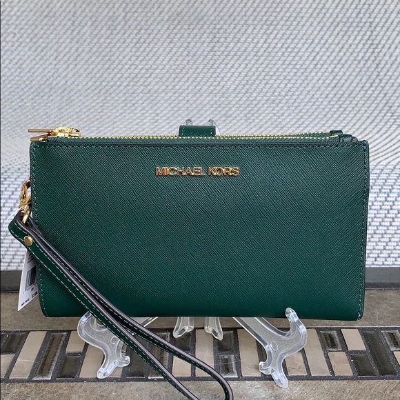 MICHAEL KORS LG DOUBLE ZIP WRISTLET RACING GREEN - Picture 7 of 16